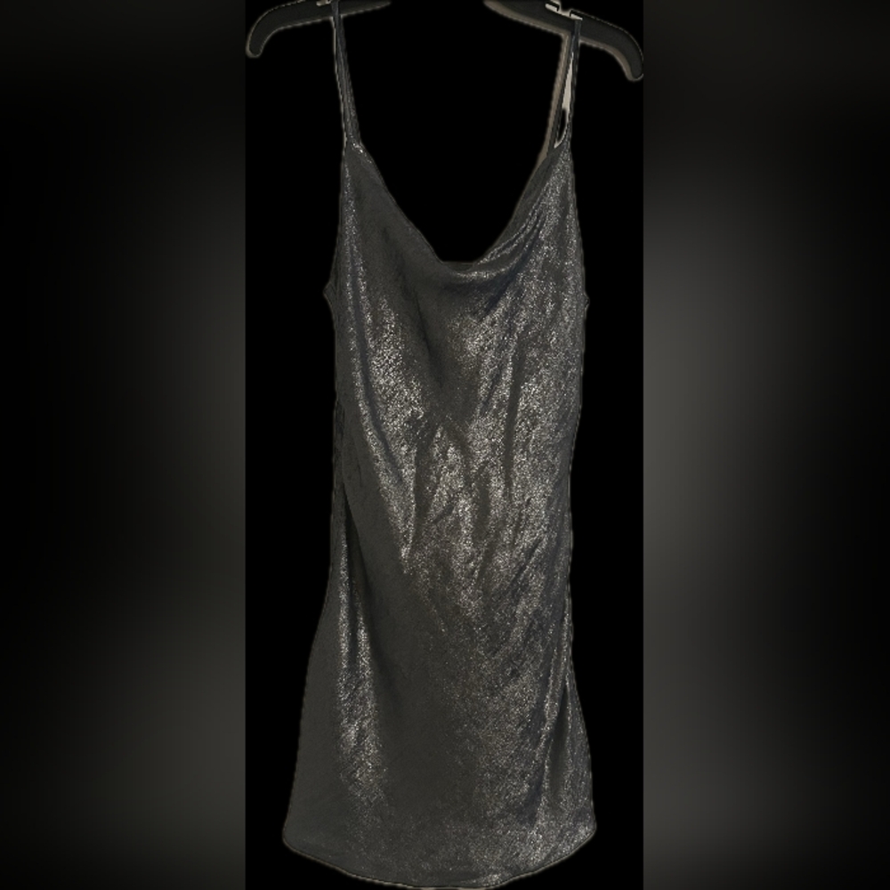 Mustard Seed Metallic Black Camisole